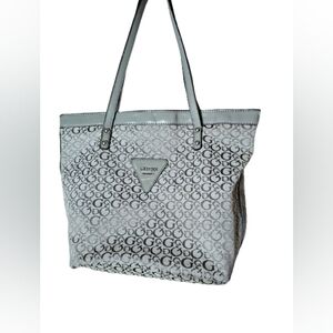 Guess Grey Signature Tote Handbag